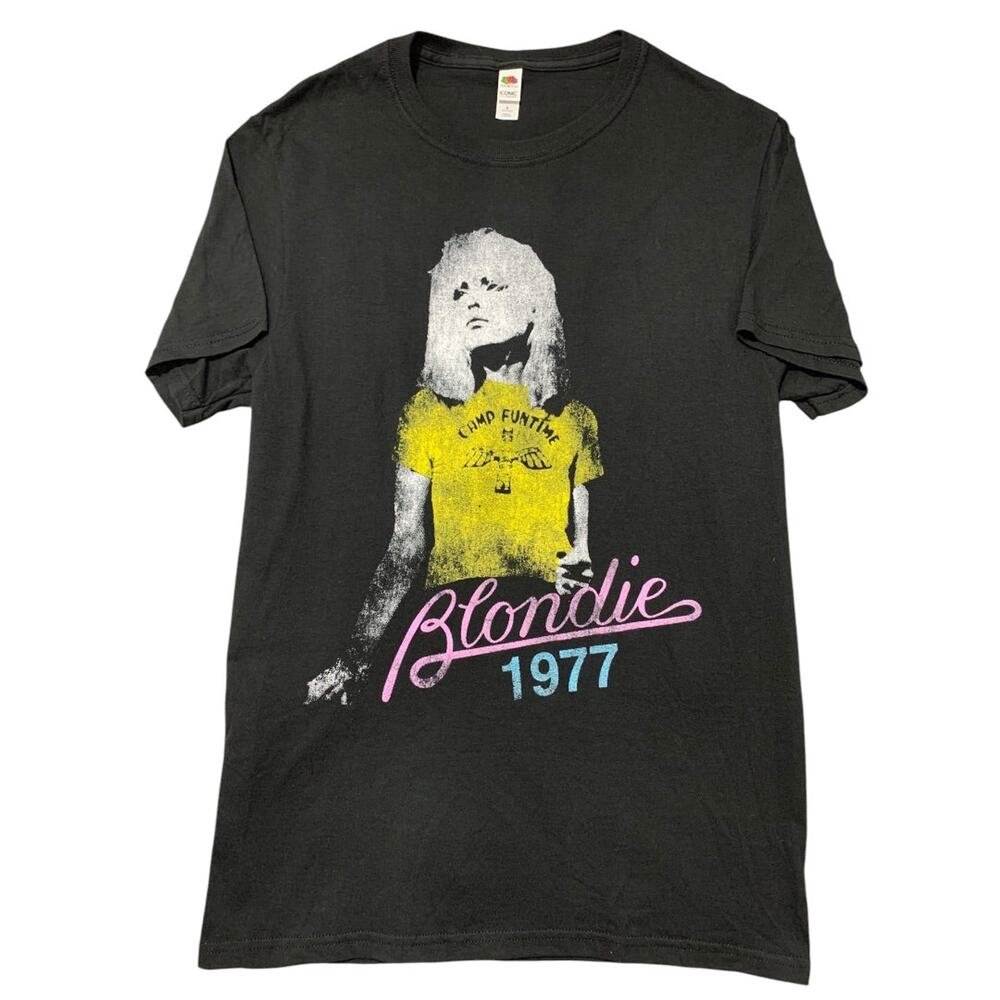 Small Retro Print Blondie Tshirt Unisex Adult "1977" Black
